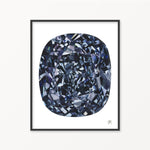 Blue Diamond Watercolor Print
