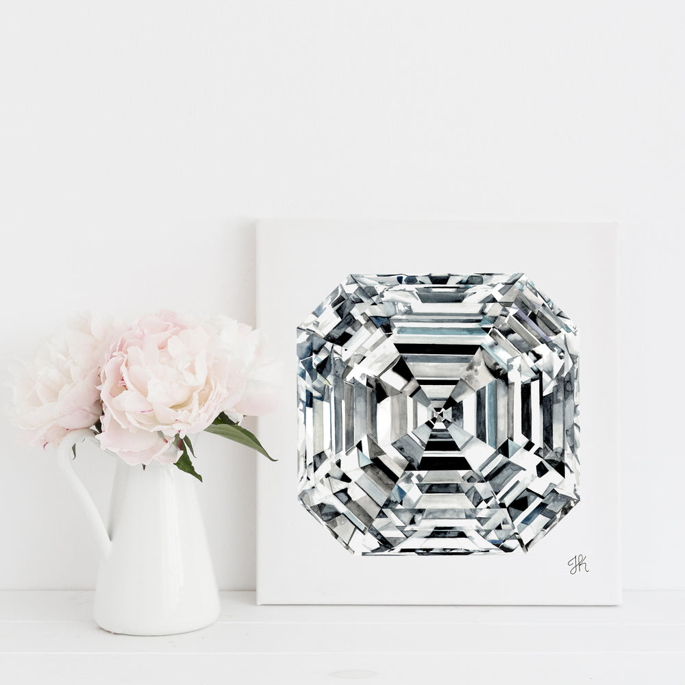 Asscher Diamond I Canvas Print