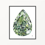 Green Diamond Watercolor Print