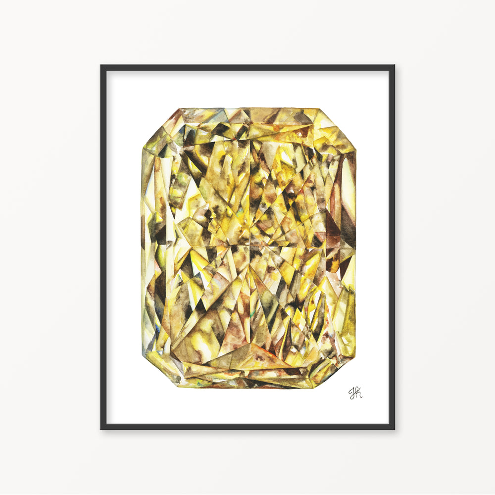 Yellow Diamond Watercolor Print